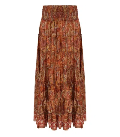 Pahiesa Formentera Rust Skirt In Brown