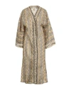 Pahiesa Formentera Woman Overcoat Beige Size Onesize Silk In Beige