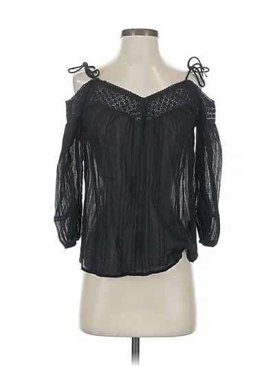 Pre-owned Paige 3/4 Sleeve Blouse In Black