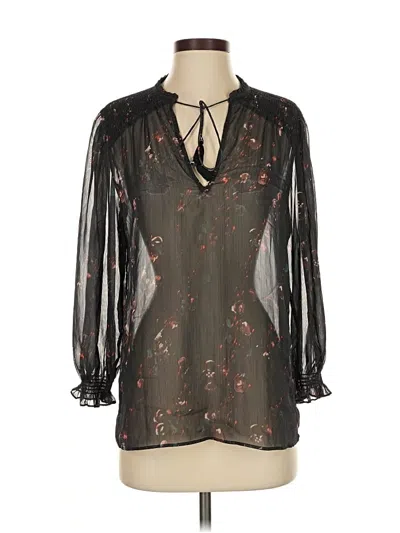 Pre-owned Paige 3/4 Sleeve Blouse In Black