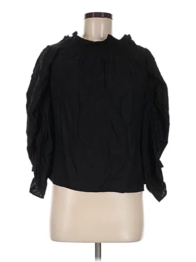 Pre-owned Paige 3/4 Sleeve Blouse In Black
