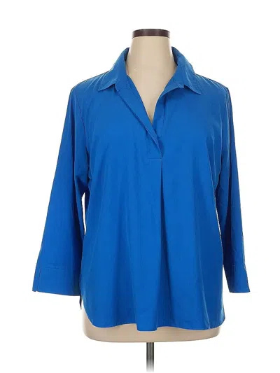 Pre-owned Paige 3/4 Sleeve Blouse In Blue