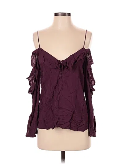 Pre-owned Paige 3/4 Sleeve Blouse In Burgundy
