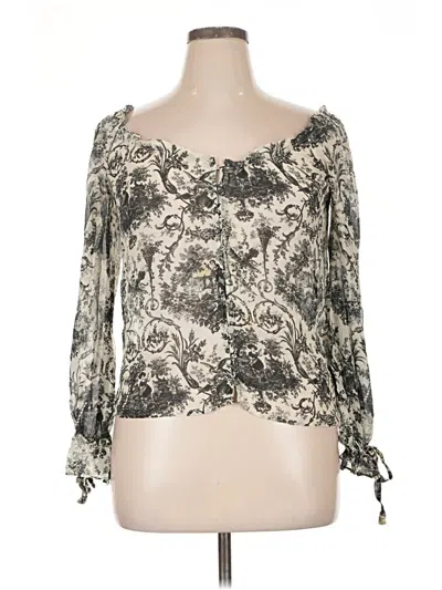 Pre-owned Paige 3/4 Sleeve Blouse In Gray