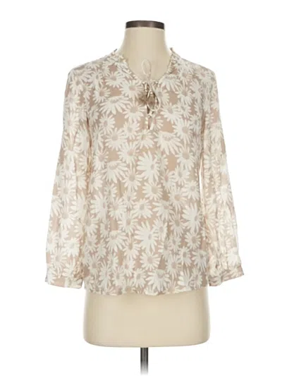 Pre-owned Paige 3/4 Sleeve Blouse In Ivory
