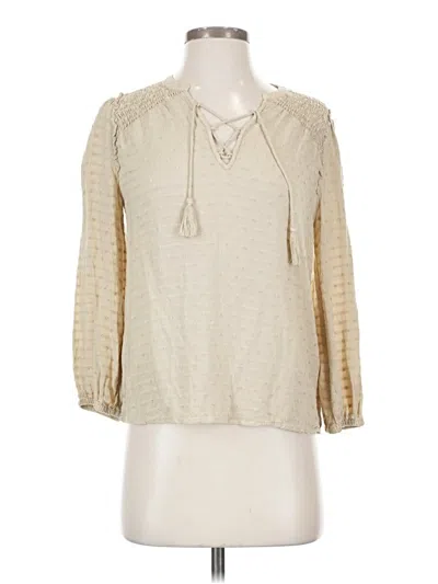 Pre-owned Paige 3/4 Sleeve Blouse In Ivory