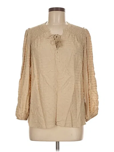 Pre-owned Paige 3/4 Sleeve Blouse In Tan