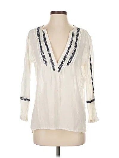 Pre-owned Paige 3/4 Sleeve Blouse In White