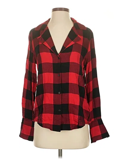Pre-owned Paige 3/4 Sleeve Button Down Shirt In Red