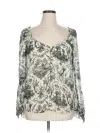Paige 3/4 Sleeve Silk Top Ivory Sweetheart Neckline Tops In Multi