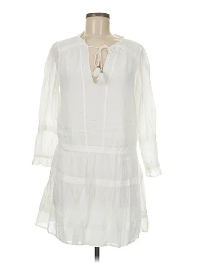 Pre-owned Paige 3/4 Sleeve Top Ivory Keyhole Neckline Tops In White