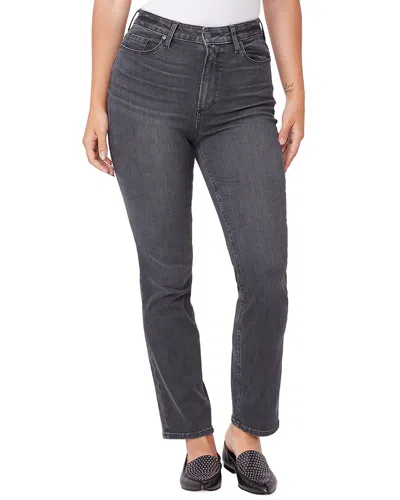 Paige Accent Dark Magnet Ultra High Rise Straight Jean In Black