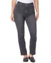 Paige Accent Dark Magnet Ultra High Rise Straight Jean In Gray