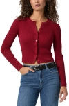 Paige Acqua Crop Cardigan In Red