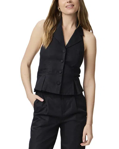 Paige Adria Linen-blend Top In Black