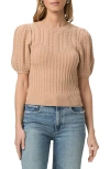 Paige Aeris Rib Cable Stitch Top In Neutral