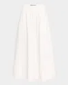 Paige Womens White Ojai Embroidered Cotton-poplin Midi Skirt In White