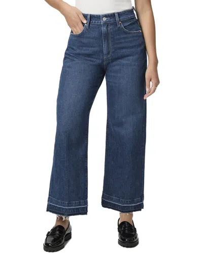 Paige Alana Cropped Distressed High-rise Wide-leg Jeans In Blue