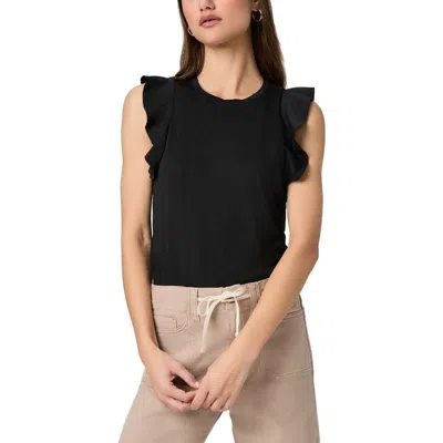 Paige Alaria Flutter Sleeve Top In Black