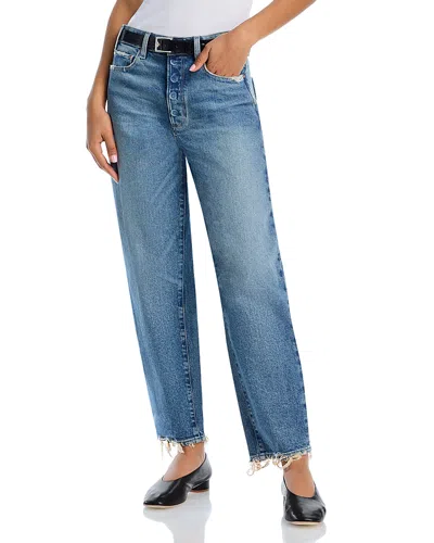Paige Alexis High Rise Ankle Barrel Jeans In Cats Meow Distressed