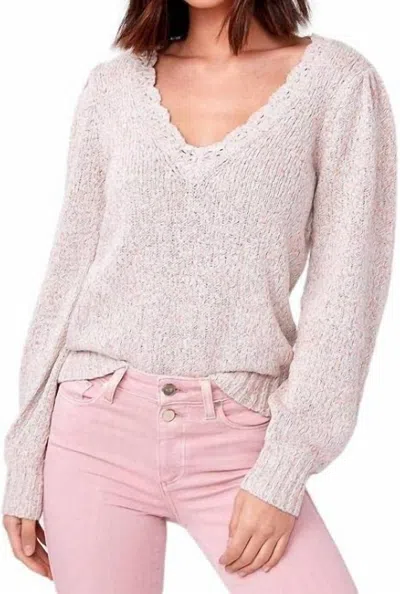 Paige Alicia Pullover Sweater In Ivory Multi In Pink
