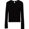 Paige Alis Pointelle Knit Top In Black
