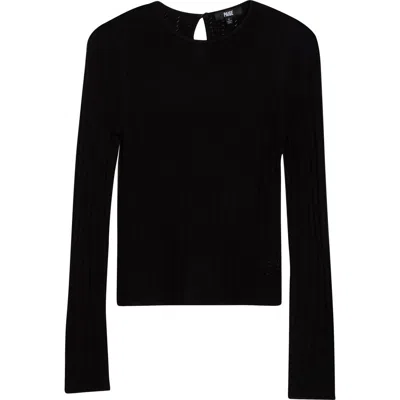 Paige Alis Pointelle Knit Top In Black