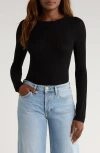 Paige Alis Pointelle Knit Top In Black