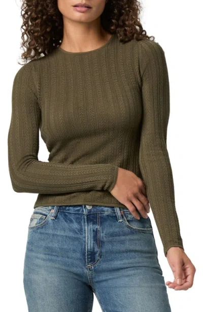 Paige Alis Pointelle Knit Top In Green