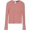 Paige Alis Pointelle Knit Top In Pink