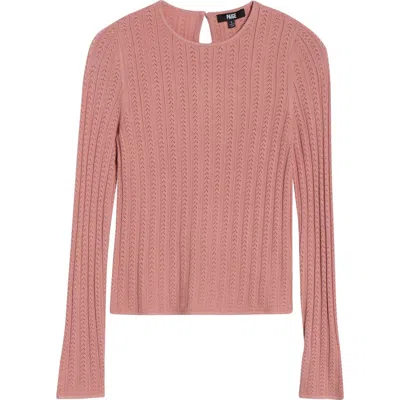 Paige Alis Pointelle Knit Top In Pink