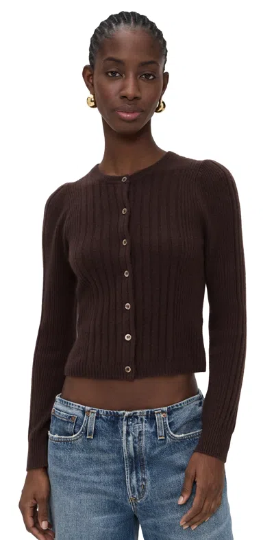 Paige Allessandro Cashmere Cardigan Dark Chocolate In Brown