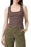 Paige Amanita Rib Tank In Brown