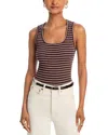 Paige Amanita Rib Tank In Brown