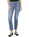 Paige Amber Flamenco Distressed Mid Rise Slim Straight Jean In Blue