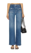Paige Anessa Seamed Patch Pockets Jeans Paley In Blue