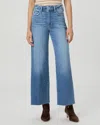 Paige Anessa 29" Petite With Seamed Beltloops And Raw Hem Jean In Mesmerize In Blue