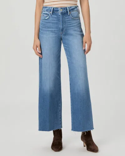 Paige Anessa 29" Petite With Seamed Beltloops And Raw Hem Jean In Mesmerize In Blue