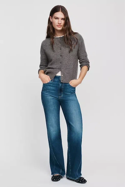 Paige Anessa 31" High Rise Wide Leg Jeans In Blue