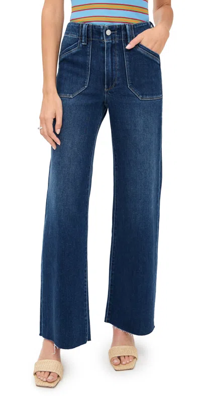 PAIGE ANESSA 31 UTILITY POCKETS + RAW HEM LIVE FOREVER JEANS LIVE FOREVER
