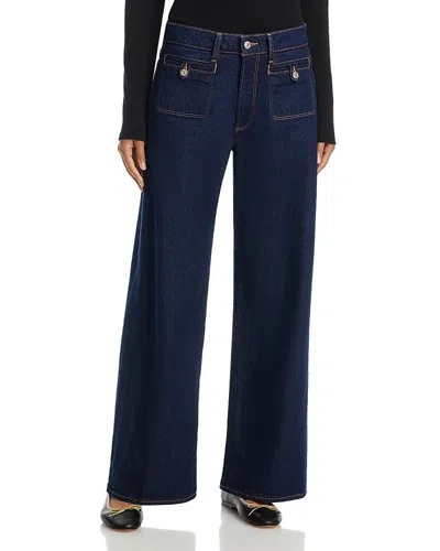 Paige Anessa 31 Welt Stitch Pocket High Rise Wide Jeans In Amora In Blue