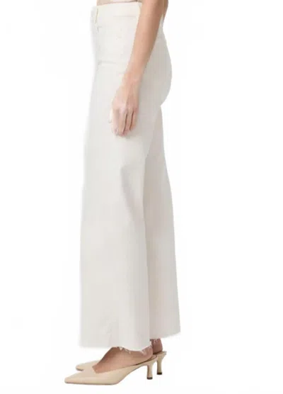 Paige Anessa 31" Wide Leg Jeans In Tonal Ecru In Multi