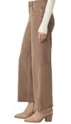 Paige Anessa Raw Hem High Waist Wide Leg Jeans In Brown
