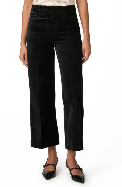 PAIGE PAIGE ANESSA HIGH WAIST ANKLE WIDE LEG VELVET PANTS