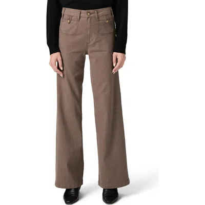 Paige Anessa High Rise Wide Leg Jeans In Vintage Mushroom Taupe In Brown