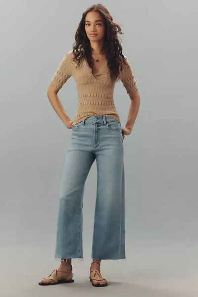 Paige Anessa Crop High-rise Wide-leg Jeans In Blue