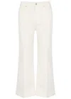Paige Womens Marlow Skimmer Flared-leg Denim Jeans Tonal Ecru In White