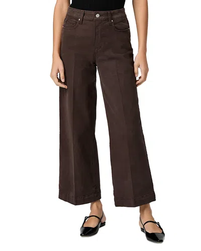 Paige Anessa Cropped Wide Leg Jeans In Rich Chocolate In Brown