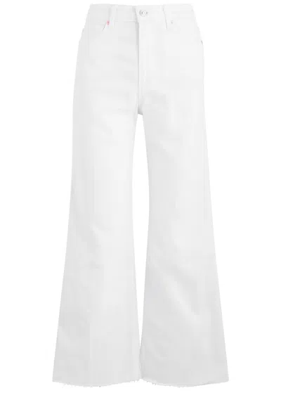 Paige Anessa Cropped Wide-leg Jeans In White