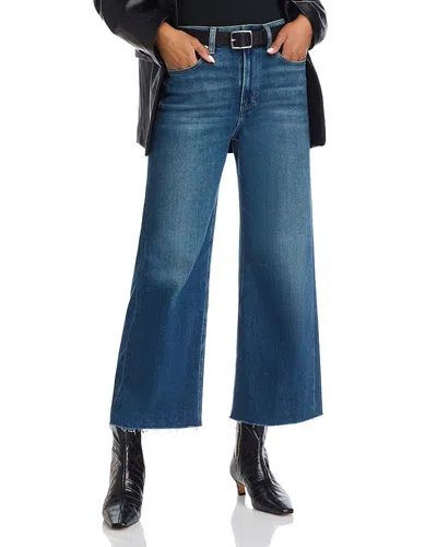 Paige Anessa Cropped Wide Leg Raw Hem Jeans In Lovejoy